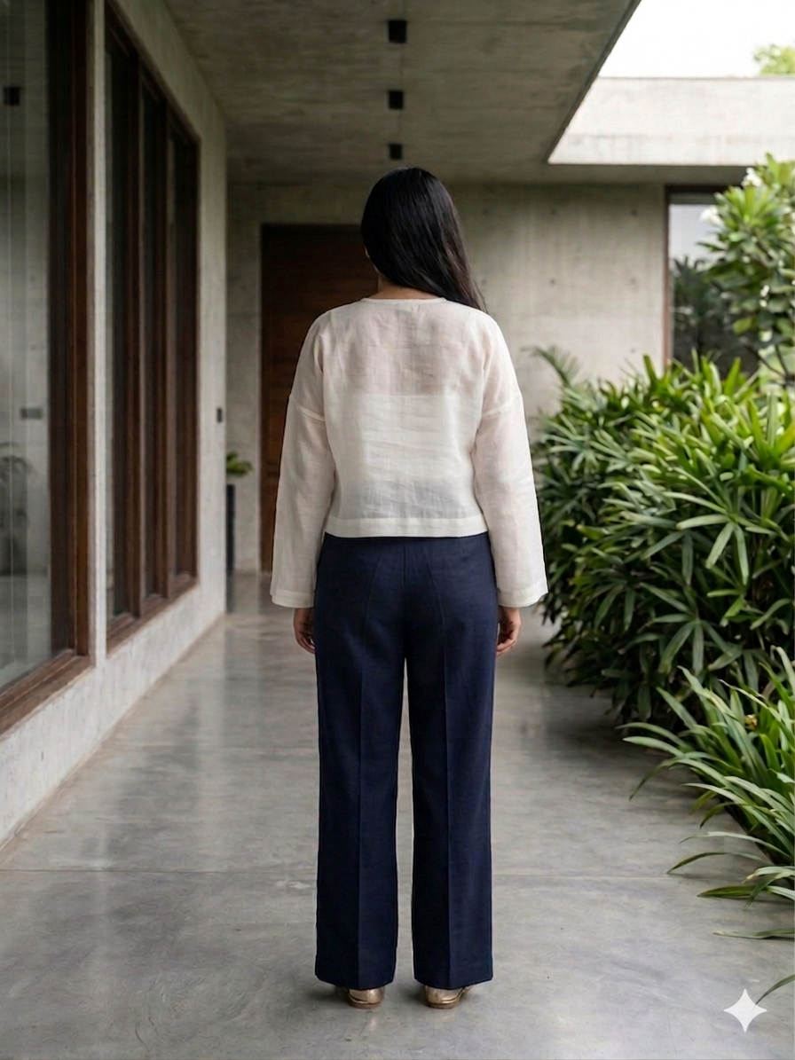 Sheer Layered Split-Neck Top