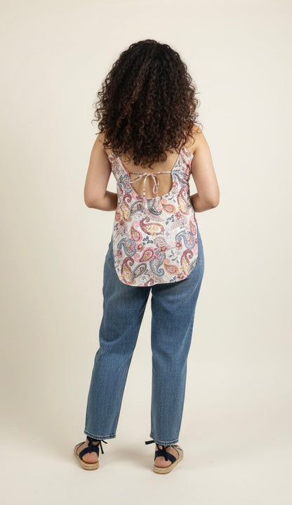 Sleeveless Kalamkari short kurti