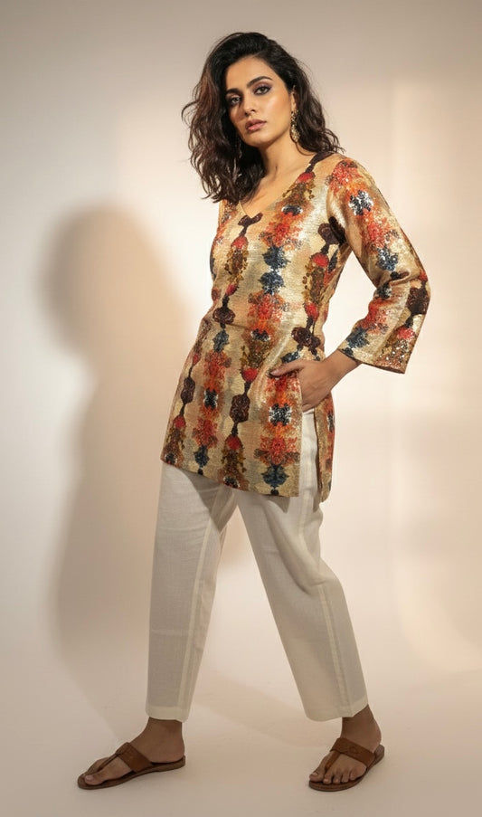 Multicolor Floral Embellished Kurta