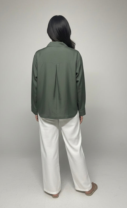 Olive Green Collar Kurta