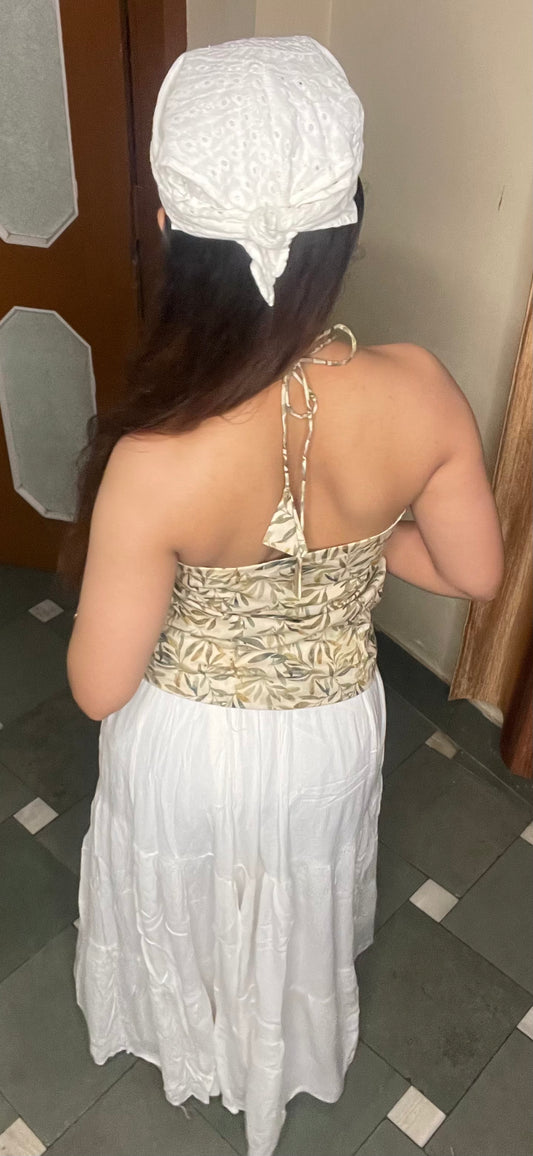 Halter neck Linen slub top