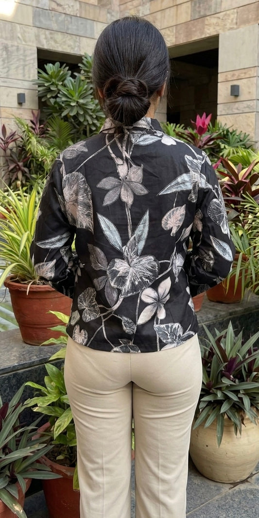 Tie neck shirt